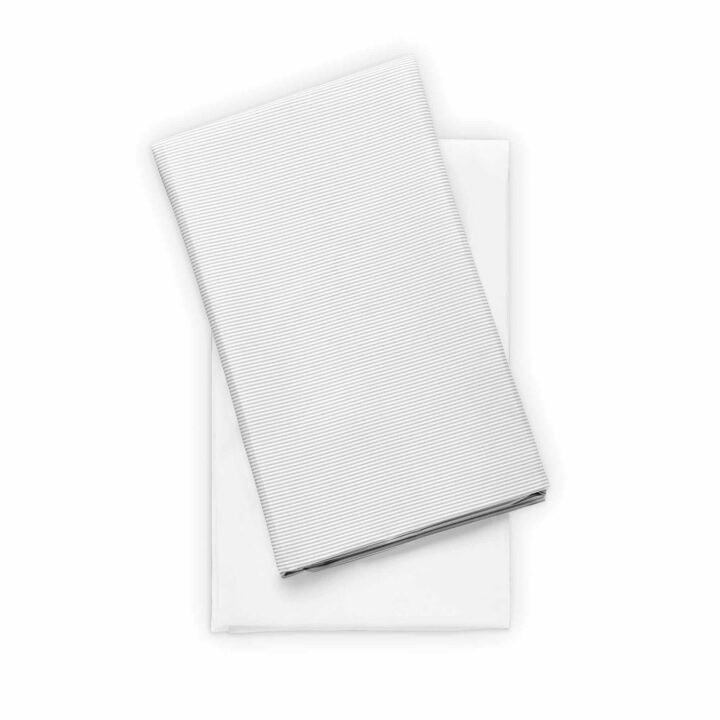 Dash Playard Sheets, 2-Pack - White Stripe