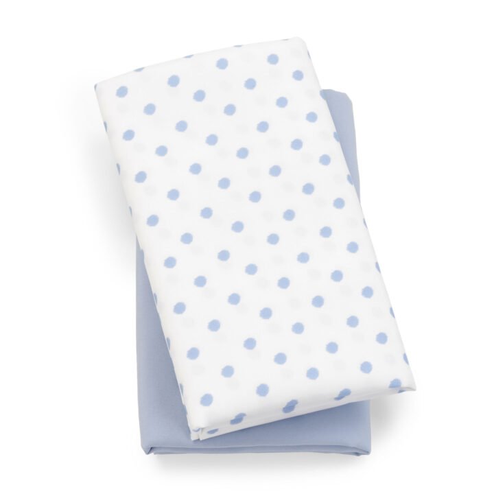 Lullaby Playard Fitted Sheet, 2-Pack - Blue Dot