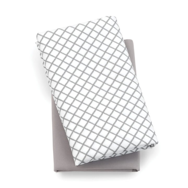 Lullaby Playard Fitted Sheet, 2-Pack - Grey Diamond